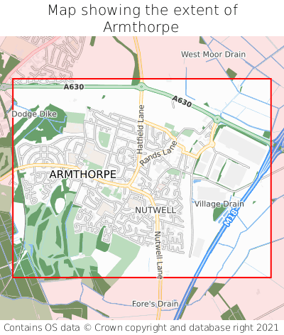 Map showing extent of Armthorpe as bounding box