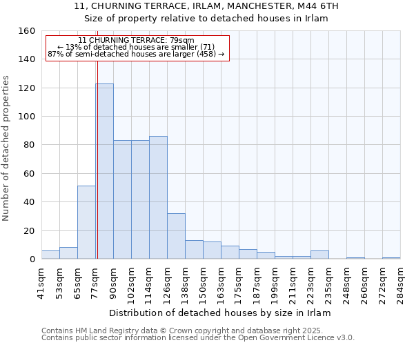 11, CHURNING TERRACE, IRLAM, MANCHESTER, M44 6TH: Size of property relative to detached houses in Irlam