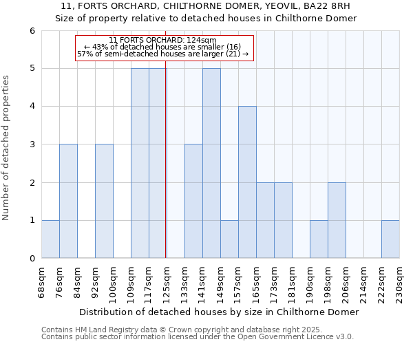 11, FORTS ORCHARD, CHILTHORNE DOMER, YEOVIL, BA22 8RH: Size of property relative to detached houses in Chilthorne Domer