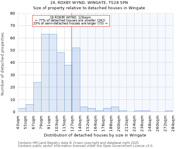 19, ROXBY WYND, WINGATE, TS28 5PN: Size of property relative to detached houses in Wingate