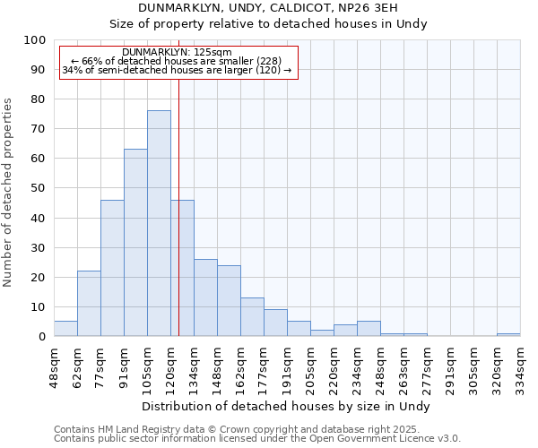 DUNMARKLYN, UNDY, CALDICOT, NP26 3EH: Size of property relative to detached houses in Undy