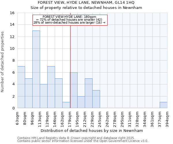 FOREST VIEW, HYDE LANE, NEWNHAM, GL14 1HQ: Size of property relative to detached houses in Newnham