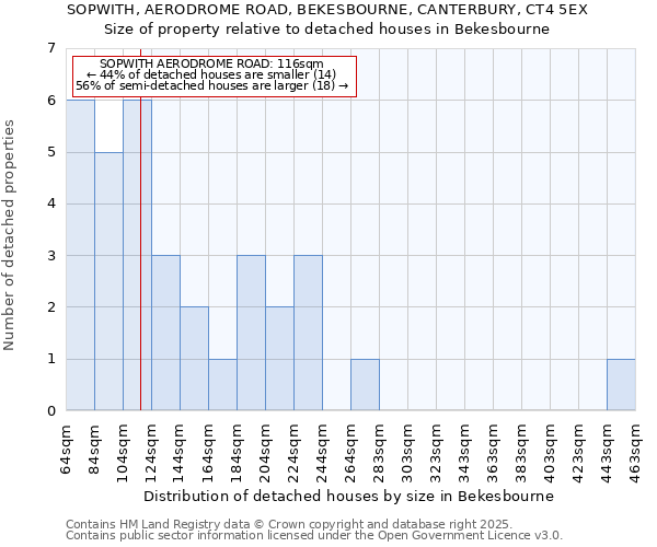 SOPWITH, AERODROME ROAD, BEKESBOURNE, CANTERBURY, CT4 5EX: Size of property relative to detached houses in Bekesbourne