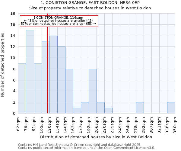 1, CONISTON GRANGE, EAST BOLDON, NE36 0EP: Size of property relative to detached houses houses in West Boldon