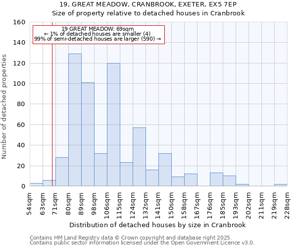 19, GREAT MEADOW, CRANBROOK, EXETER, EX5 7EP: Size of property relative to detached houses houses in Cranbrook