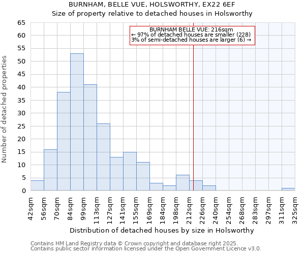 BURNHAM, BELLE VUE, HOLSWORTHY, EX22 6EF: Size of property relative to detached houses houses in Holsworthy
