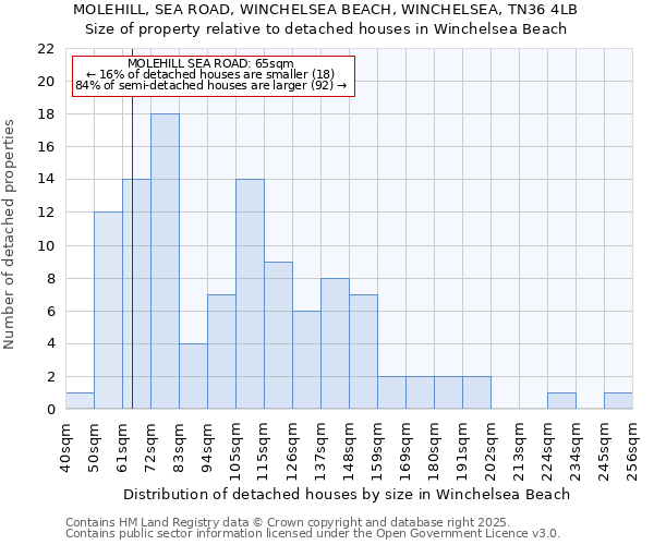 MOLEHILL, SEA ROAD, WINCHELSEA BEACH, WINCHELSEA, TN36 4LB: Size of property relative to detached houses houses in Winchelsea Beach