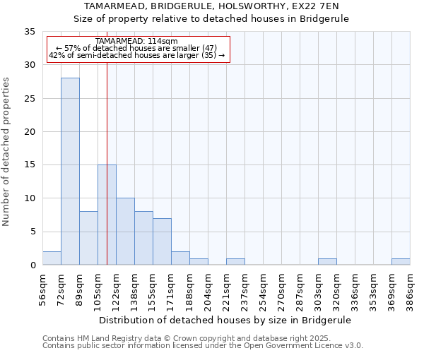 TAMARMEAD, BRIDGERULE, HOLSWORTHY, EX22 7EN: Size of property relative to detached houses houses in Bridgerule