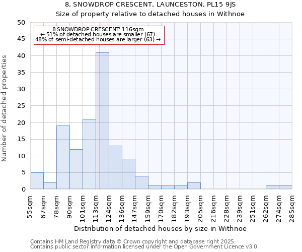 8, SNOWDROP CRESCENT, LAUNCESTON, PL15 9JS: Size of property relative to detached houses houses in Withnoe