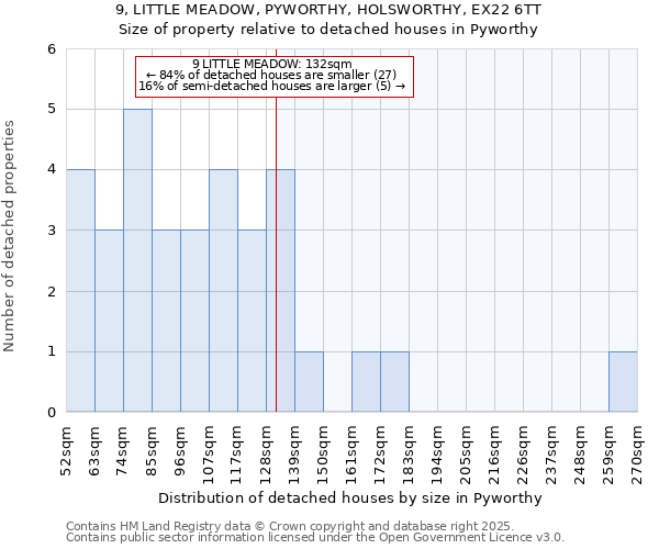 9, LITTLE MEADOW, PYWORTHY, HOLSWORTHY, EX22 6TT: Size of property relative to detached houses houses in Pyworthy