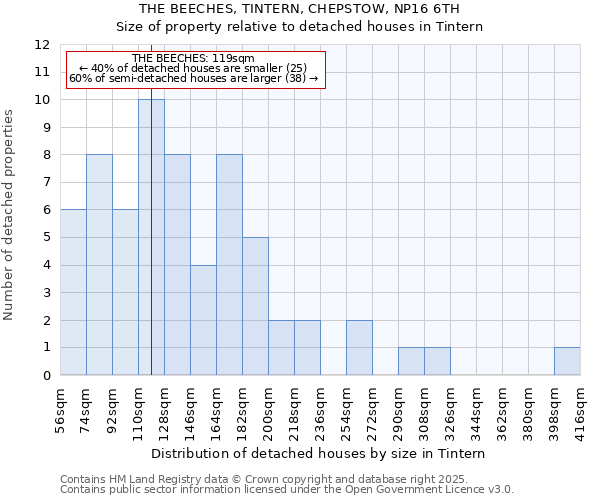 THE BEECHES, TINTERN, CHEPSTOW, NP16 6TH: Size of property relative to detached houses houses in Tintern