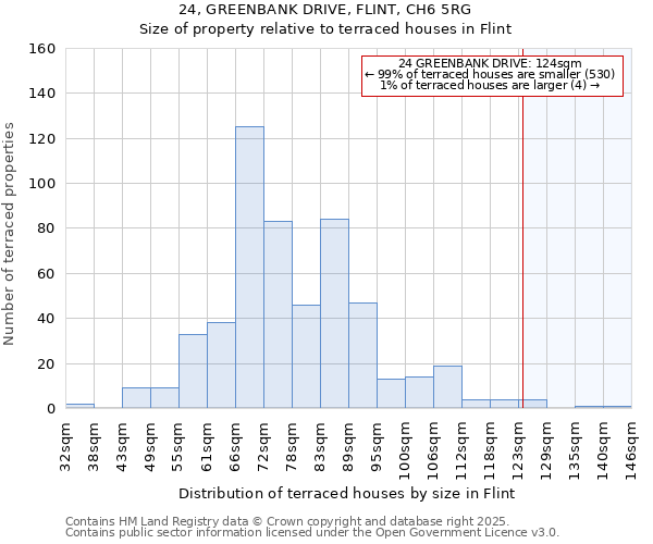 24, GREENBANK DRIVE, FLINT, CH6 5RG: Size of property relative to terraced houses houses in Flint