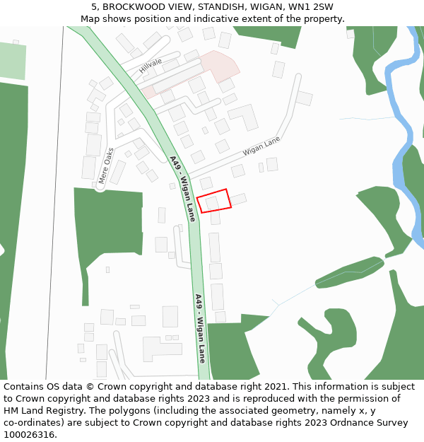 5, BROCKWOOD VIEW, STANDISH, WIGAN, WN1 2SW: Location map and indicative extent of plot