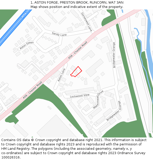 1, ASTON FORGE, PRESTON BROOK, RUNCORN, WA7 3AN: Location map and indicative extent of plot