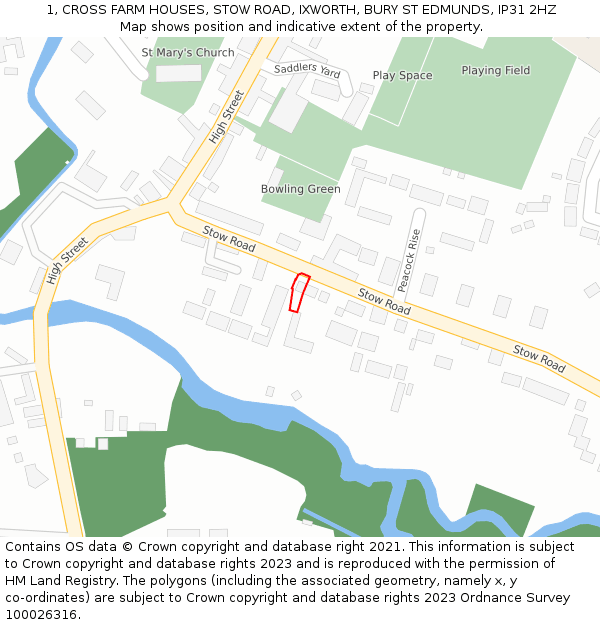 1, CROSS FARM HOUSES, STOW ROAD, IXWORTH, BURY ST EDMUNDS, IP31 2HZ: Location map and indicative extent of plot