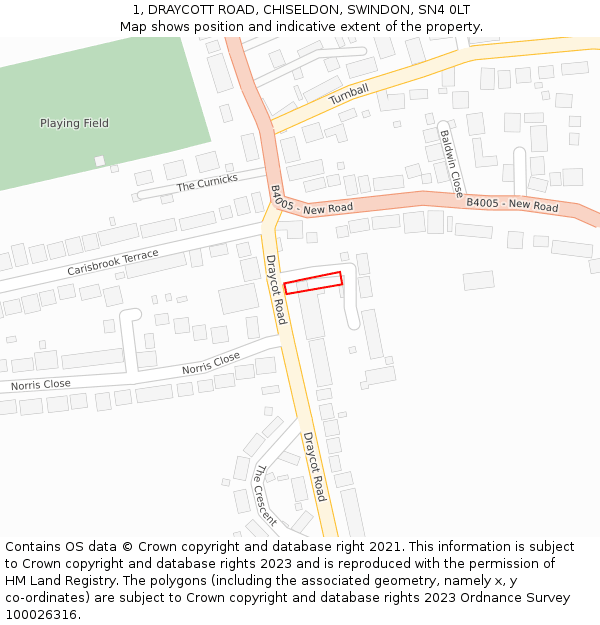 1, DRAYCOTT ROAD, CHISELDON, SWINDON, SN4 0LT: Location map and indicative extent of plot