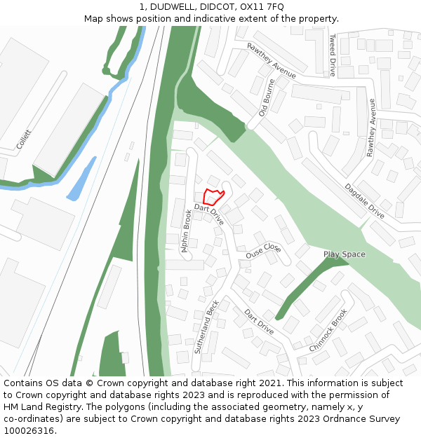 1, DUDWELL, DIDCOT, OX11 7FQ: Location map and indicative extent of plot