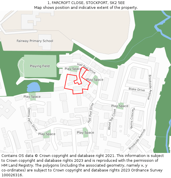 1, FARCROFT CLOSE, STOCKPORT, SK2 5EE: Location map and indicative extent of plot