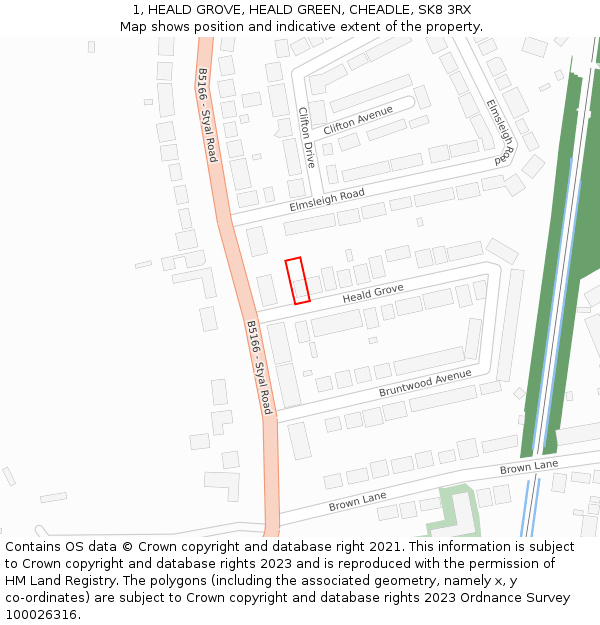 1, HEALD GROVE, HEALD GREEN, CHEADLE, SK8 3RX: Location map and indicative extent of plot