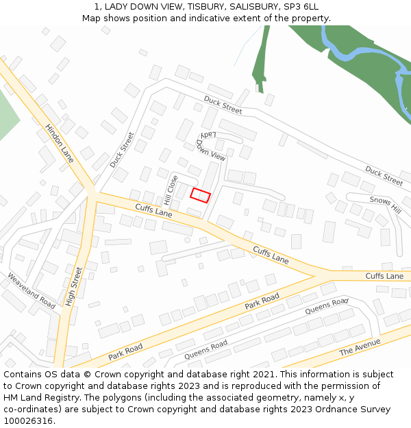 1, LADY DOWN VIEW, TISBURY, SALISBURY, SP3 6LL: Location map and indicative extent of plot