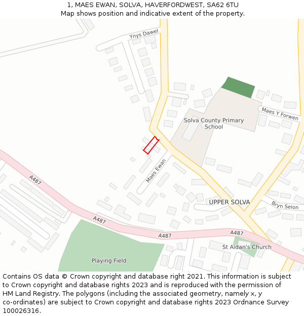 1, MAES EWAN, SOLVA, HAVERFORDWEST, SA62 6TU: Location map and indicative extent of plot