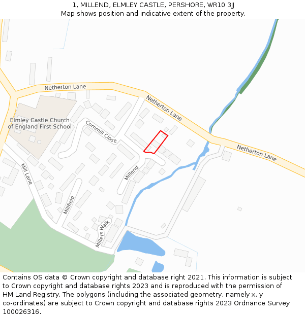 1, MILLEND, ELMLEY CASTLE, PERSHORE, WR10 3JJ: Location map and indicative extent of plot