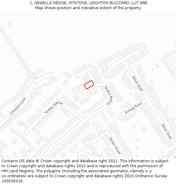 1, NEWELLS HEDGE, PITSTONE, LEIGHTON BUZZARD, LU7 9RB: Location map and indicative extent of plot