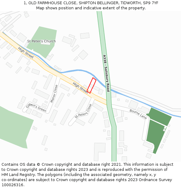 1, OLD FARMHOUSE CLOSE, SHIPTON BELLINGER, TIDWORTH, SP9 7YF: Location map and indicative extent of plot