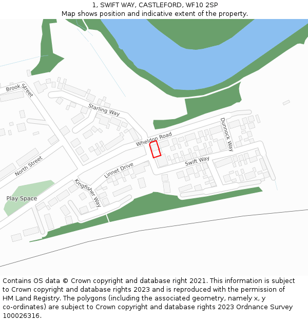 1, SWIFT WAY, CASTLEFORD, WF10 2SP: Location map and indicative extent of plot