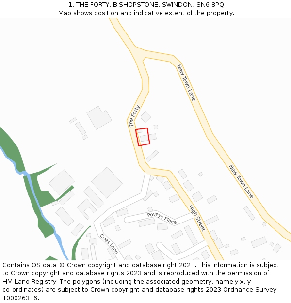 1, THE FORTY, BISHOPSTONE, SWINDON, SN6 8PQ: Location map and indicative extent of plot