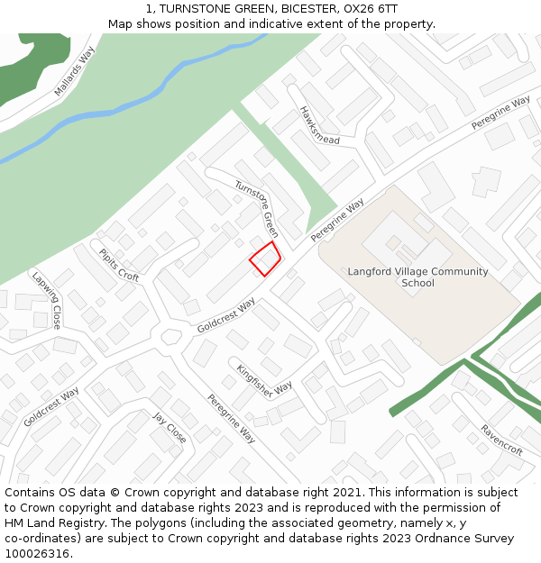 1, TURNSTONE GREEN, BICESTER, OX26 6TT: Location map and indicative extent of plot