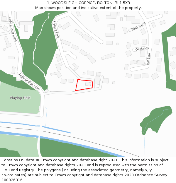 1, WOODSLEIGH COPPICE, BOLTON, BL1 5XR: Location map and indicative extent of plot