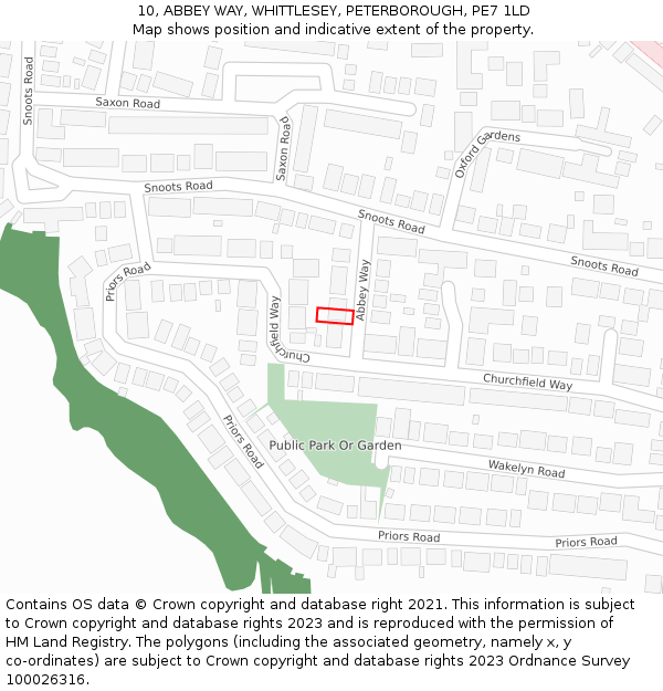 10, ABBEY WAY, WHITTLESEY, PETERBOROUGH, PE7 1LD: Location map and indicative extent of plot