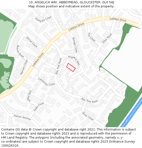 10, ANGELICA WAY, ABBEYMEAD, GLOUCESTER, GL4 5WJ: Location map and indicative extent of plot