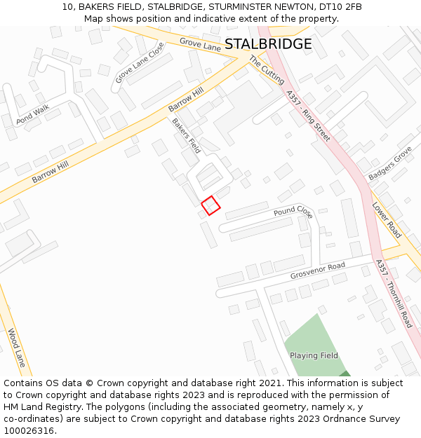 10, BAKERS FIELD, STALBRIDGE, STURMINSTER NEWTON, DT10 2FB: Location map and indicative extent of plot