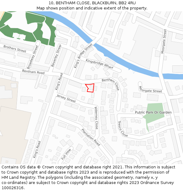 10, BENTHAM CLOSE, BLACKBURN, BB2 4RU: Location map and indicative extent of plot