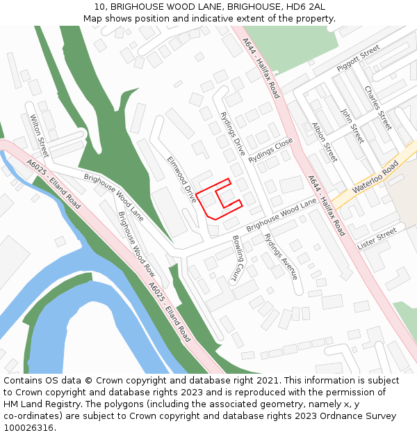 10, BRIGHOUSE WOOD LANE, BRIGHOUSE, HD6 2AL: Location map and indicative extent of plot