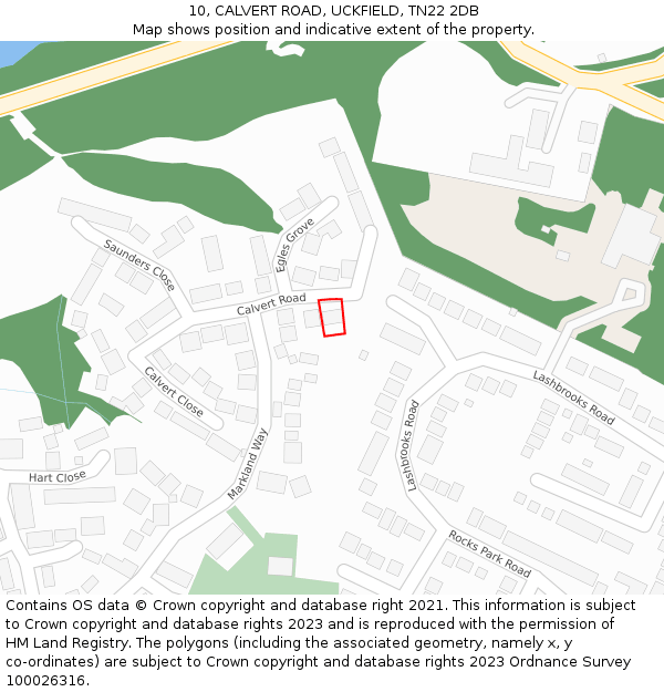 10, CALVERT ROAD, UCKFIELD, TN22 2DB: Location map and indicative extent of plot