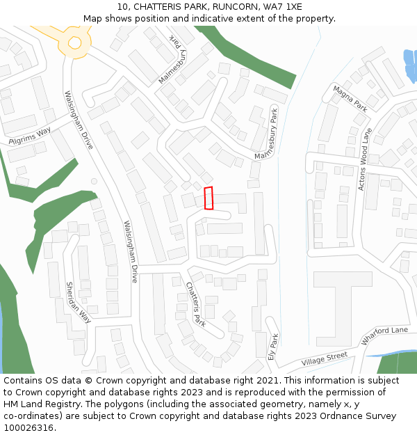 10, CHATTERIS PARK, RUNCORN, WA7 1XE: Location map and indicative extent of plot