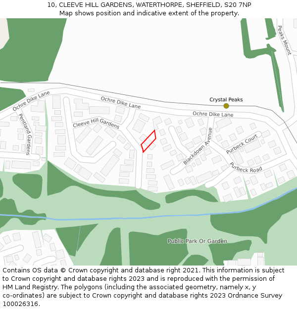 10, CLEEVE HILL GARDENS, WATERTHORPE, SHEFFIELD, S20 7NP: Location map and indicative extent of plot