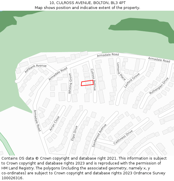 10, CULROSS AVENUE, BOLTON, BL3 4PT: Location map and indicative extent of plot