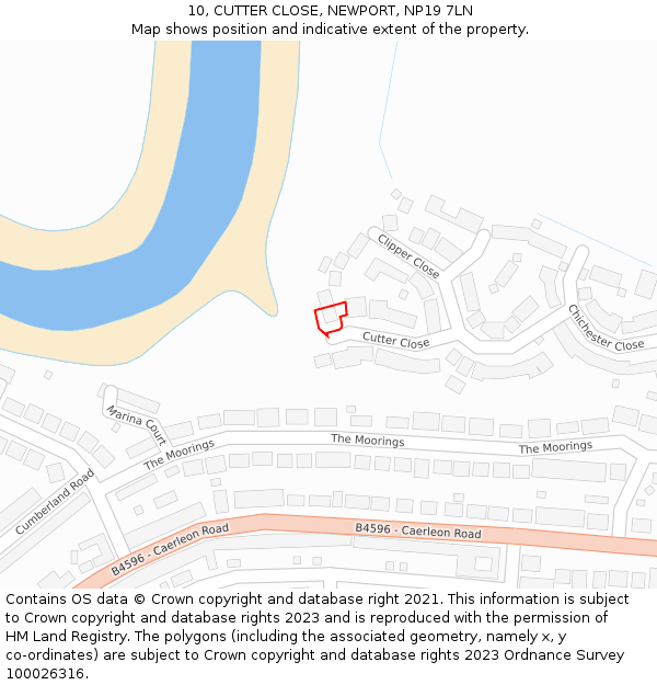 10, CUTTER CLOSE, NEWPORT, NP19 7LN: Location map and indicative extent of plot