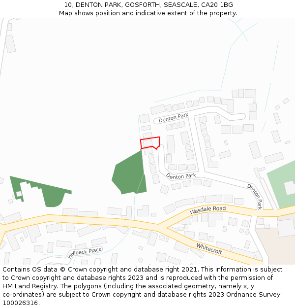 10, DENTON PARK, GOSFORTH, SEASCALE, CA20 1BG: Location map and indicative extent of plot