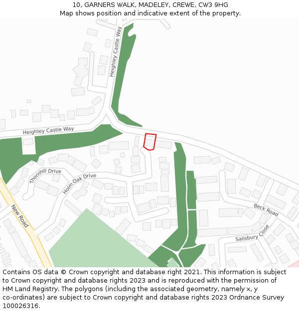 10, GARNERS WALK, MADELEY, CREWE, CW3 9HG: Location map and indicative extent of plot