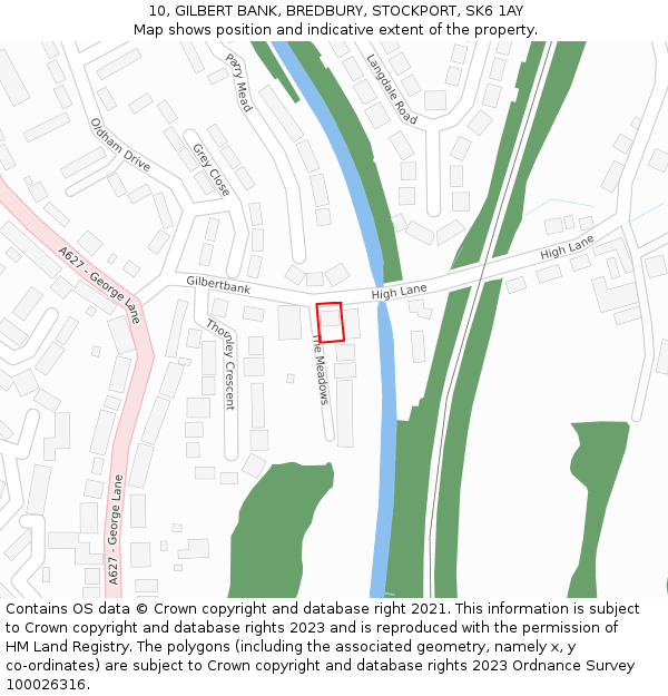 10, GILBERT BANK, BREDBURY, STOCKPORT, SK6 1AY: Location map and indicative extent of plot