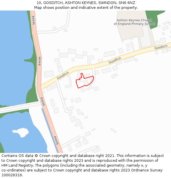 10, GOSDITCH, ASHTON KEYNES, SWINDON, SN6 6NZ: Location map and indicative extent of plot