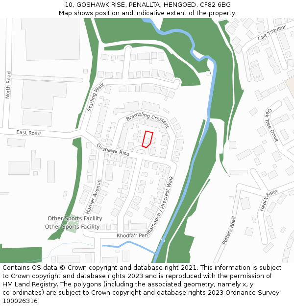 10, GOSHAWK RISE, PENALLTA, HENGOED, CF82 6BG: Location map and indicative extent of plot