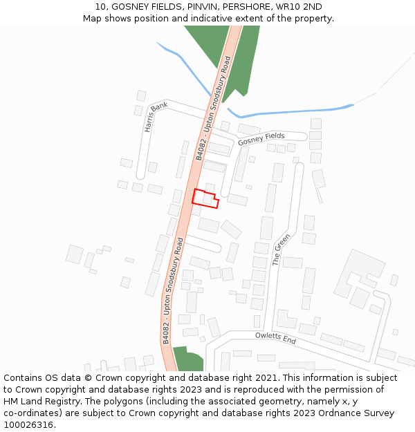 10, GOSNEY FIELDS, PINVIN, PERSHORE, WR10 2ND: Location map and indicative extent of plot
