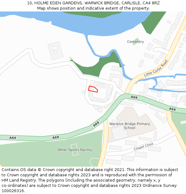 10, HOLME EDEN GARDENS, WARWICK BRIDGE, CARLISLE, CA4 8RZ: Location map and indicative extent of plot