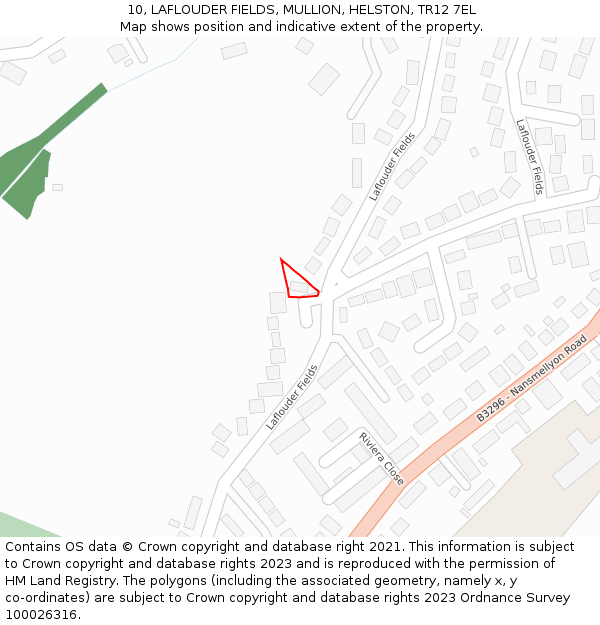 10, LAFLOUDER FIELDS, MULLION, HELSTON, TR12 7EL: Location map and indicative extent of plot